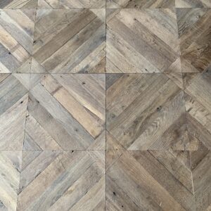 A sample of custom-milled finished flooring.